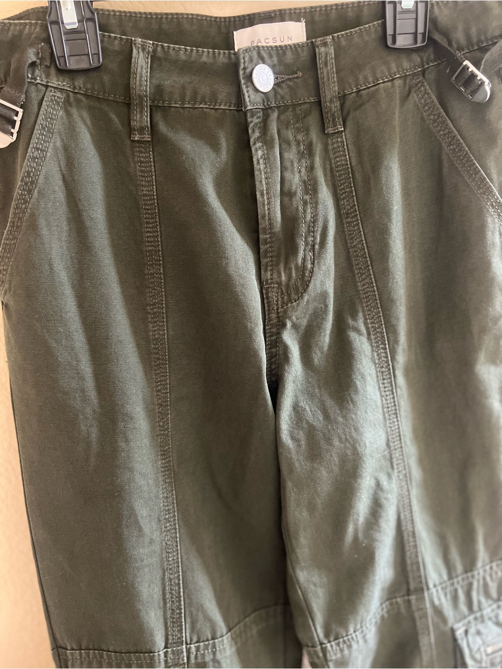 Pacsun Army Green Mid Rise Vintage Y2K Bootcut Pants Waist 25 - Picture 5 of 6